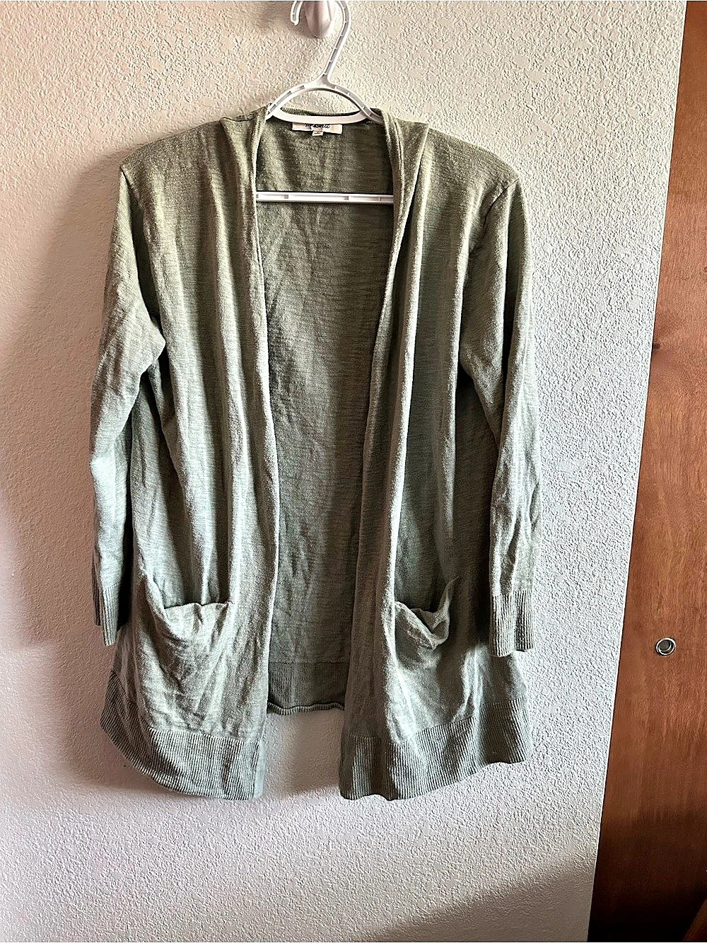 Madewell Open Front Cardigan in Green